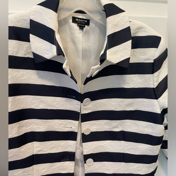 Worth jacket. Blue and white stripe. Beautiful material - Picture 2 of 4